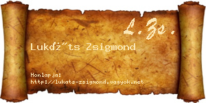 Lukáts Zsigmond névjegykártya